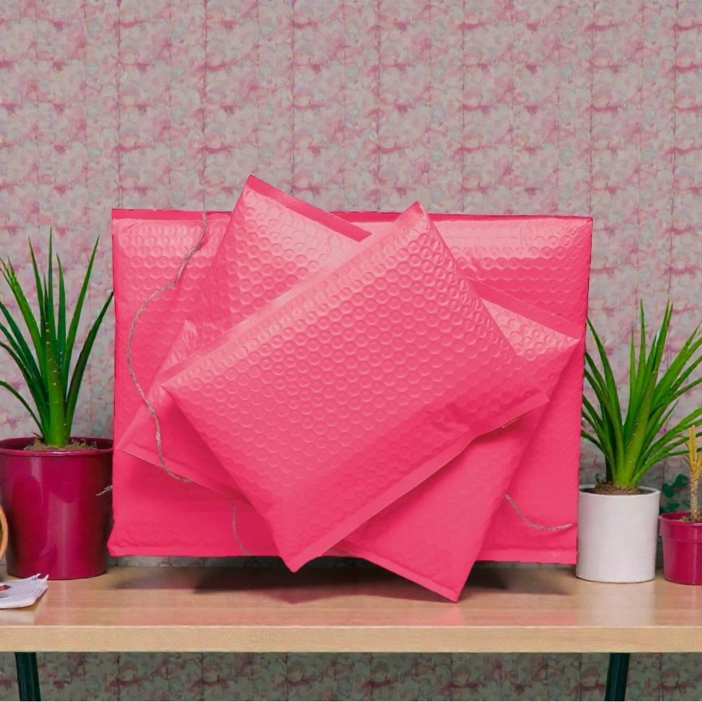 Hot Pink 10.5”x16” Poly Bubble Mailer Pack of 10 - Picture 4 of 7